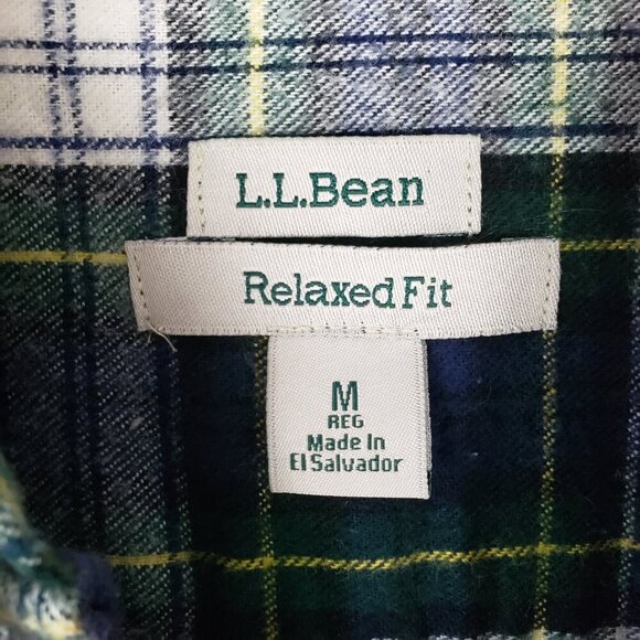 LL Bean Flannel Zip Hoodie Gordon Tartan Scotch Plaid Relaxed Shirt Size Medium - Picture 7 of 9